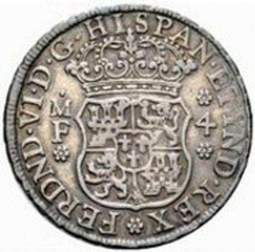 4 Reales Obverse Image minted in SPAIN in 1753MF (1746-59  -  FERNANDO VI)  - The Coin Database