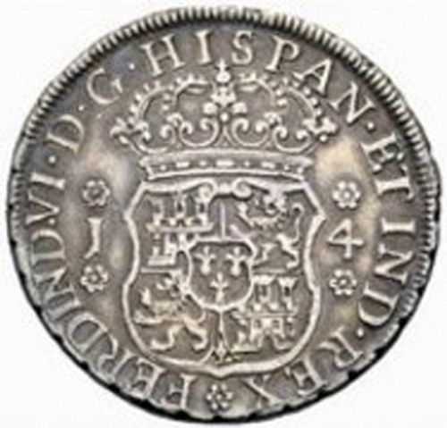 4 Reales Obverse Image minted in SPAIN in 1754J (1746-59  -  FERNANDO VI)  - The Coin Database