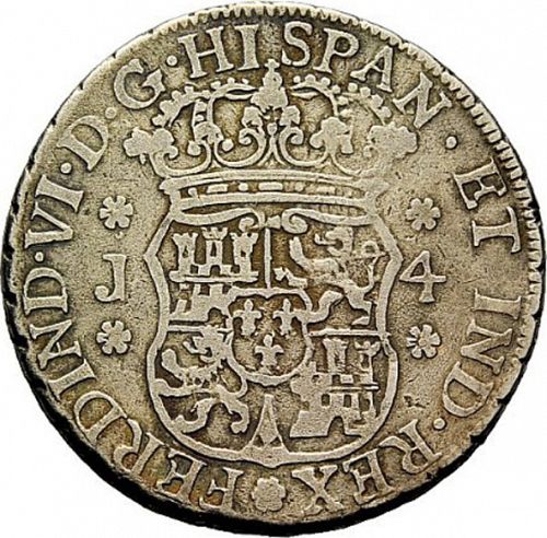 4 Reales Obverse Image minted in SPAIN in 1755J (1746-59  -  FERNANDO VI)  - The Coin Database