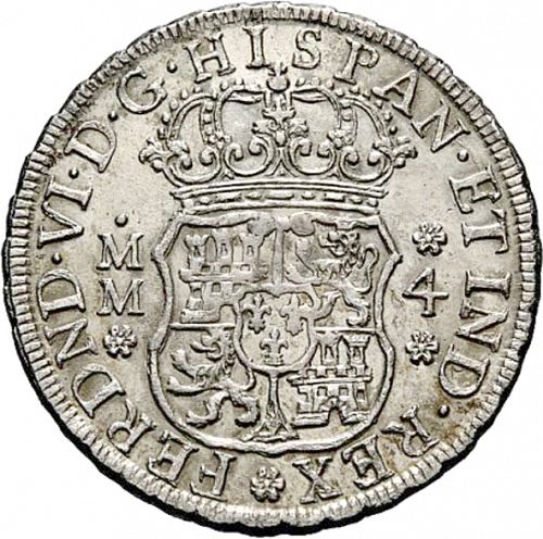 4 Reales Obverse Image minted in SPAIN in 1756MM (1746-59  -  FERNANDO VI)  - The Coin Database