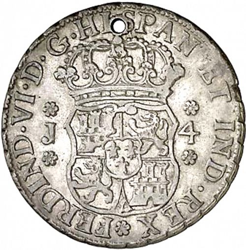 4 Reales Obverse Image minted in SPAIN in 1757J (1746-59  -  FERNANDO VI)  - The Coin Database