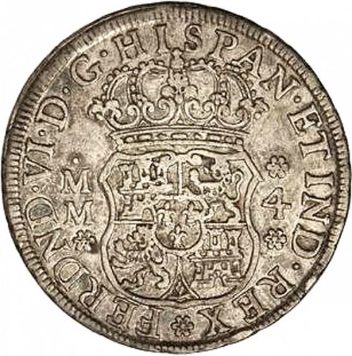 4 Reales Obverse Image minted in SPAIN in 1757MM (1746-59  -  FERNANDO VI)  - The Coin Database