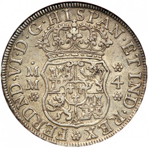 4 Reales Obverse Image minted in SPAIN in 1759MM (1746-59  -  FERNANDO VI)  - The Coin Database