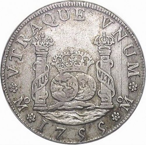 4 Reales Reverse Image minted in SPAIN in 1755MM (1746-59  -  FERNANDO VI)  - The Coin Database