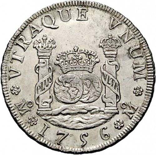4 Reales Reverse Image minted in SPAIN in 1756MM (1746-59  -  FERNANDO VI)  - The Coin Database