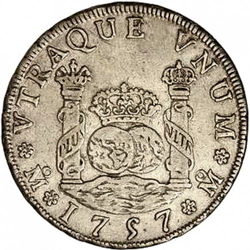4 Reales Reverse Image minted in SPAIN in 1757MM (1746-59  -  FERNANDO VI)  - The Coin Database