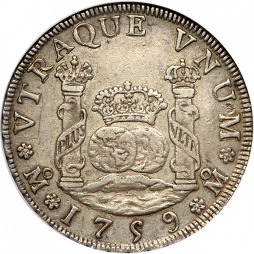 4 Reales Reverse Image minted in SPAIN in 1759MM (1746-59  -  FERNANDO VI)  - The Coin Database