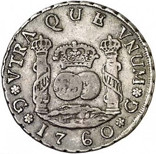 4 Reales Reverse Image minted in SPAIN in 1760P (1746-59  -  FERNANDO VI)  - The Coin Database