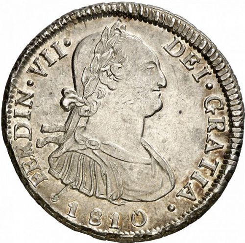 4 Reales Obverse Image minted in SPAIN in 1810FJ (1808-33  -  FERNANDO VII)  - The Coin Database
