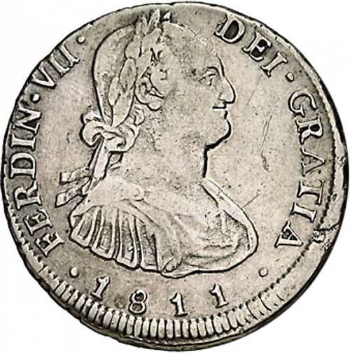4 Reales Obverse Image minted in SPAIN in 1811FJ (1808-33  -  FERNANDO VII)  - The Coin Database