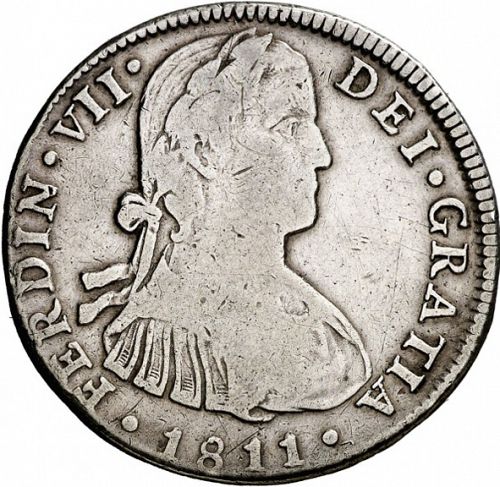 4 Reales Obverse Image minted in SPAIN in 1811HJ (1808-33  -  FERNANDO VII)  - The Coin Database