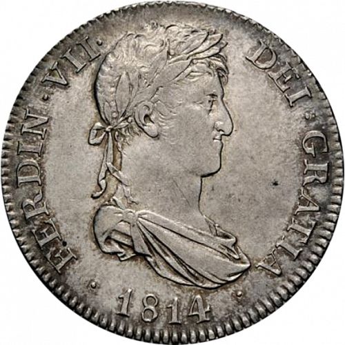 4 Reales Obverse Image minted in SPAIN in 1814GJ (1808-33  -  FERNANDO VII)  - The Coin Database