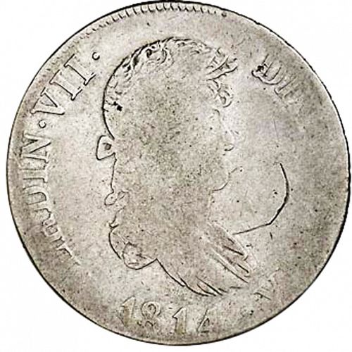 4 Reales Obverse Image minted in SPAIN in 1814SF (1808-33  -  FERNANDO VII)  - The Coin Database