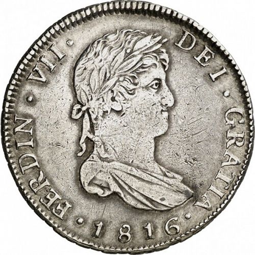 4 Reales Obverse Image minted in SPAIN in 1816M (1808-33  -  FERNANDO VII)  - The Coin Database