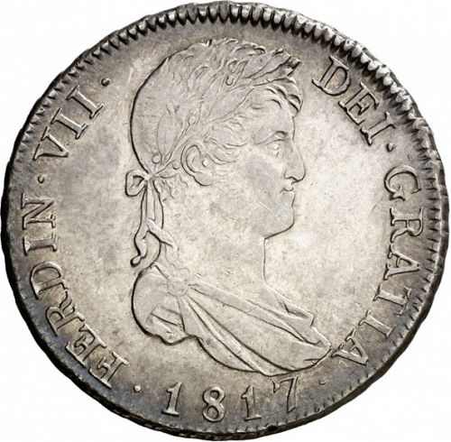 4 Reales Obverse Image minted in SPAIN in 1817GJ (1808-33  -  FERNANDO VII)  - The Coin Database