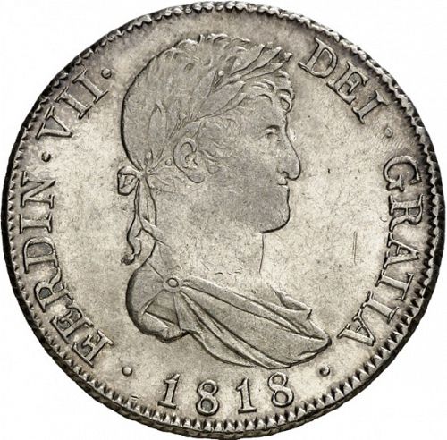 4 Reales Obverse Image minted in SPAIN in 1818GJ (1808-33  -  FERNANDO VII)  - The Coin Database