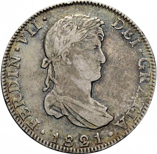 4 Reales Obverse Image minted in SPAIN in 1821JJ (1808-33  -  FERNANDO VII)  - The Coin Database