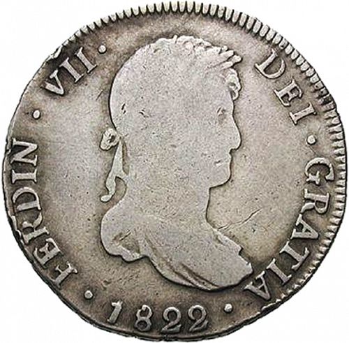 4 Reales Obverse Image minted in SPAIN in 1822PJ (1808-33  -  FERNANDO VII)  - The Coin Database