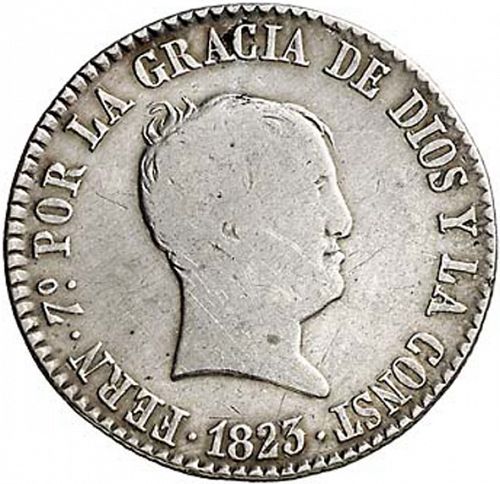 4 Reales Obverse Image minted in SPAIN in 1823RD (1821-33  -  FERNANDO VII - Vellon Coinage)  - The Coin Database