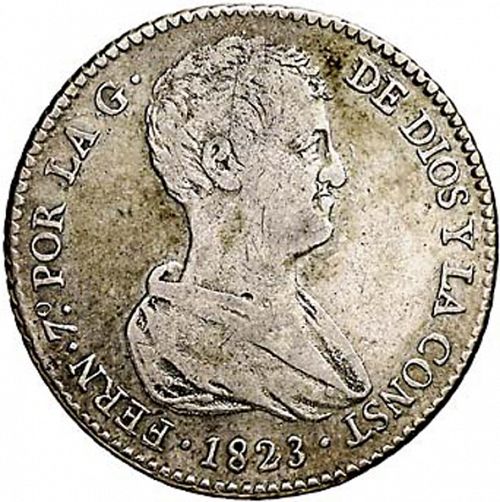 4 Reales Obverse Image minted in SPAIN in 1823R (1821-33  -  FERNANDO VII - Vellon Coinage)  - The Coin Database
