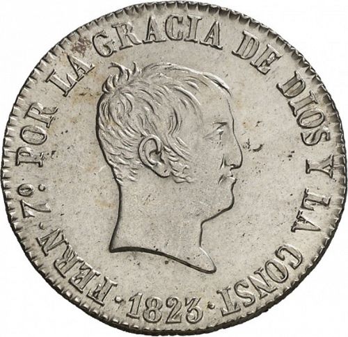 4 Reales Obverse Image minted in SPAIN in 1823SP (1821-33  -  FERNANDO VII - Vellon Coinage)  - The Coin Database
