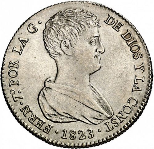 4 Reales Obverse Image minted in SPAIN in 1823 (1821-33  -  FERNANDO VII - Vellon Coinage)  - The Coin Database