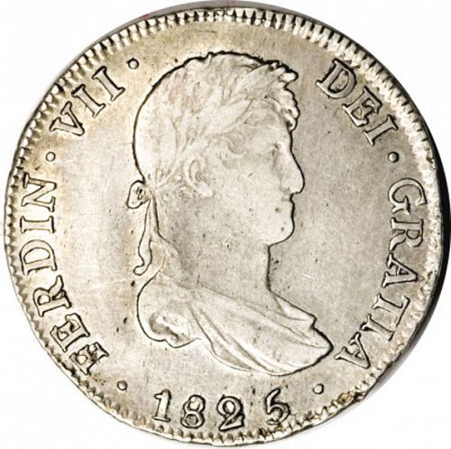 4 Reales Obverse Image minted in SPAIN in 1825J (1808-33  -  FERNANDO VII)  - The Coin Database