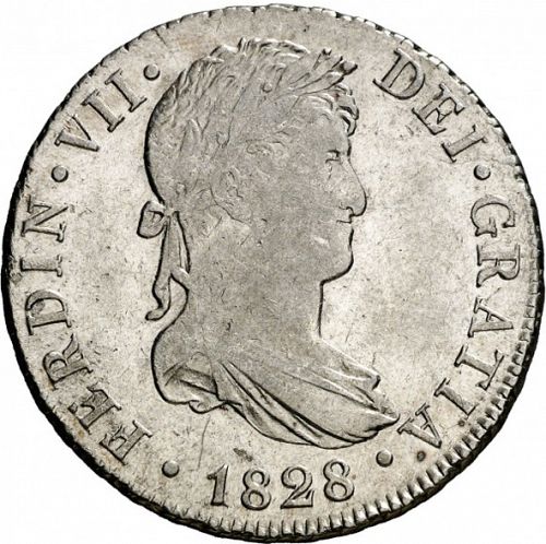 4 Reales Obverse Image minted in SPAIN in 1828JB (1808-33  -  FERNANDO VII)  - The Coin Database