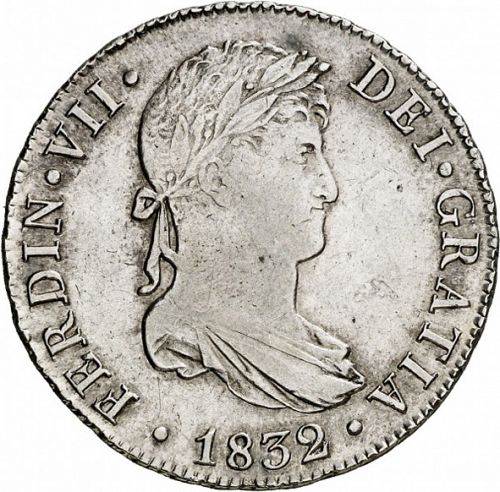 4 Reales Obverse Image minted in SPAIN in 1832JB (1808-33  -  FERNANDO VII)  - The Coin Database