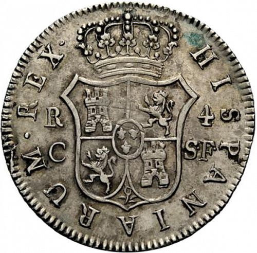 4 Reales Reverse Image minted in SPAIN in 1809SF (1808-33  -  FERNANDO VII)  - The Coin Database