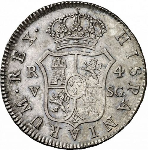 4 Reales Reverse Image minted in SPAIN in 1810SG (1808-33  -  FERNANDO VII)  - The Coin Database