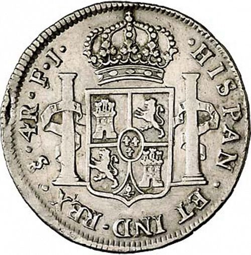 4 Reales Reverse Image minted in SPAIN in 1811FJ (1808-33  -  FERNANDO VII)  - The Coin Database