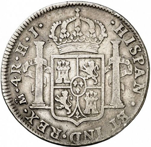 4 Reales Reverse Image minted in SPAIN in 1811HJ (1808-33  -  FERNANDO VII)  - The Coin Database