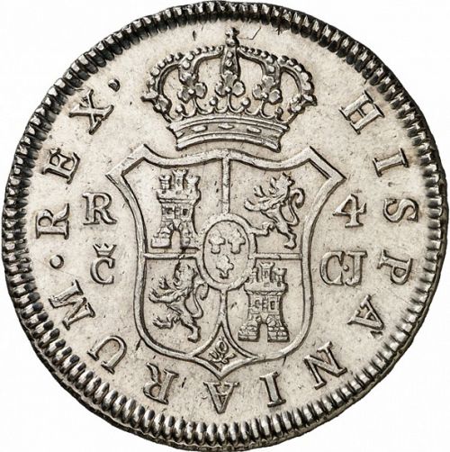 4 Reales Reverse Image minted in SPAIN in 1812CJ (1808-33  -  FERNANDO VII)  - The Coin Database