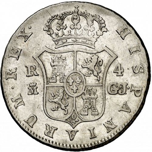 4 Reales Reverse Image minted in SPAIN in 1814GJ (1808-33  -  FERNANDO VII)  - The Coin Database