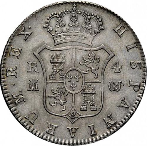 4 Reales Reverse Image minted in SPAIN in 1814GJ (1808-33  -  FERNANDO VII)  - The Coin Database