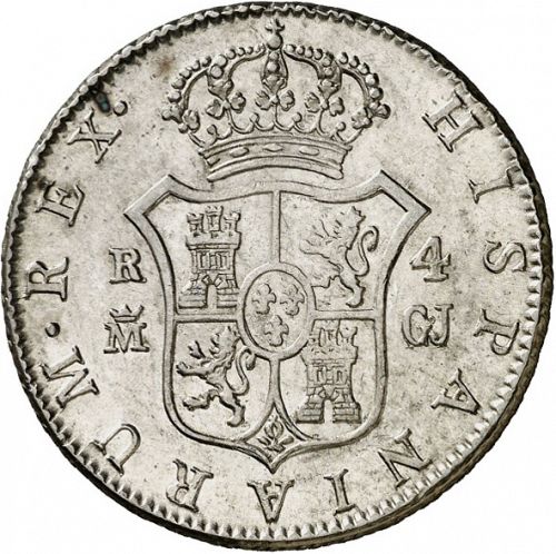 4 Reales Reverse Image minted in SPAIN in 1815GJ (1808-33  -  FERNANDO VII)  - The Coin Database