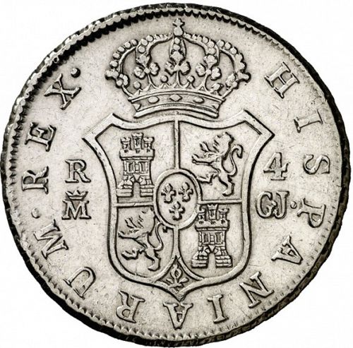 4 Reales Reverse Image minted in SPAIN in 1816GJ (1808-33  -  FERNANDO VII)  - The Coin Database