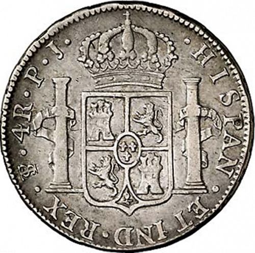 4 Reales Reverse Image minted in SPAIN in 1816PJ (1808-33  -  FERNANDO VII)  - The Coin Database
