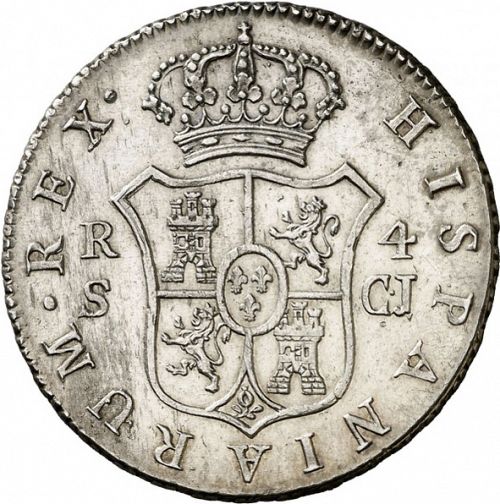 4 Reales Reverse Image minted in SPAIN in 1818CJ (1808-33  -  FERNANDO VII)  - The Coin Database