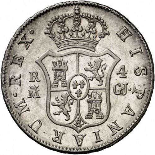 4 Reales Reverse Image minted in SPAIN in 1818GJ (1808-33  -  FERNANDO VII)  - The Coin Database