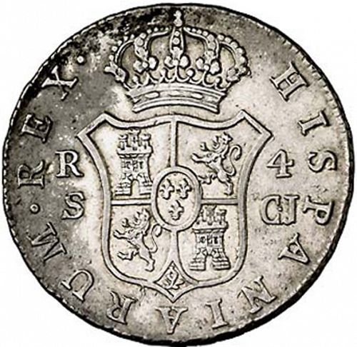 4 Reales Reverse Image minted in SPAIN in 1819CJ (1808-33  -  FERNANDO VII)  - The Coin Database