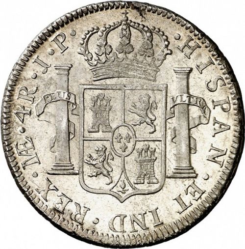 4 Reales Reverse Image minted in SPAIN in 1820JP (1808-33  -  FERNANDO VII)  - The Coin Database