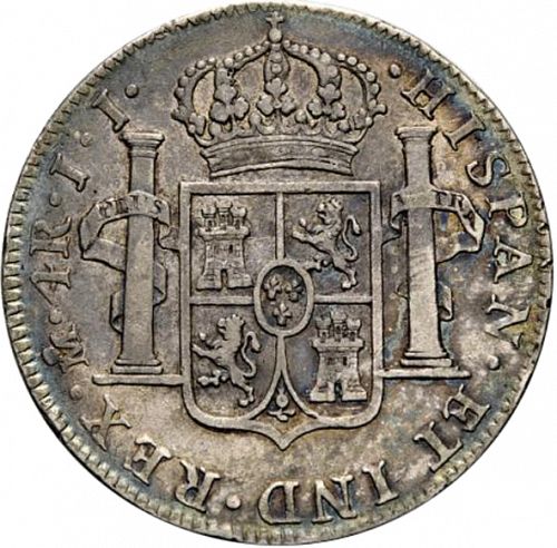 4 Reales Reverse Image minted in SPAIN in 1821JJ (1808-33  -  FERNANDO VII)  - The Coin Database