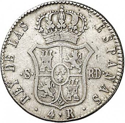 4 Reales Reverse Image minted in SPAIN in 1823RD (1821-33  -  FERNANDO VII - Vellon Coinage)  - The Coin Database