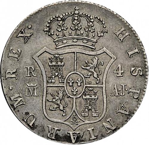 4 Reales Reverse Image minted in SPAIN in 1824AJ (1808-33  -  FERNANDO VII)  - The Coin Database