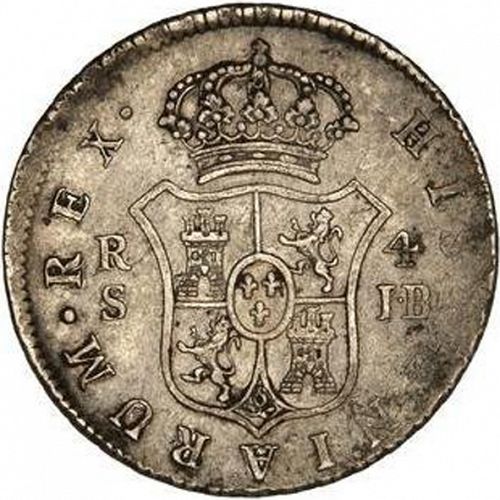 4 Reales Reverse Image minted in SPAIN in 1824JB (1808-33  -  FERNANDO VII)  - The Coin Database