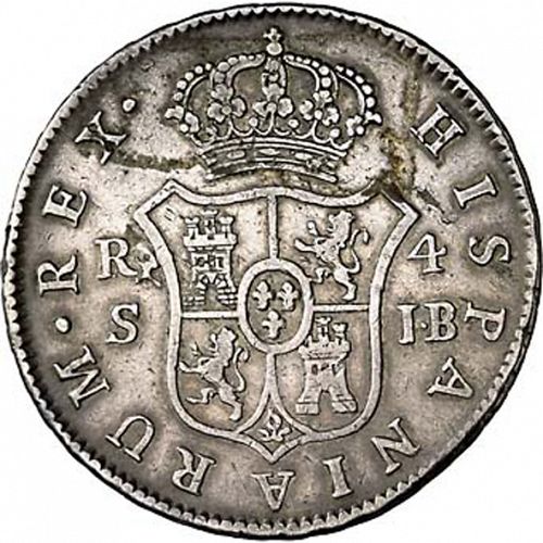 4 Reales Reverse Image minted in SPAIN in 1825JB (1808-33  -  FERNANDO VII)  - The Coin Database
