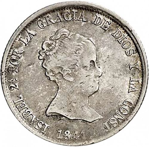 4 Reales Obverse Image minted in SPAIN in 1841CL (1833-48  -  ISABEL II)  - The Coin Database