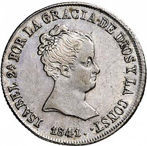 4 Reales Obverse Image minted in SPAIN in 1841RD (1833-48  -  ISABEL II)  - The Coin Database